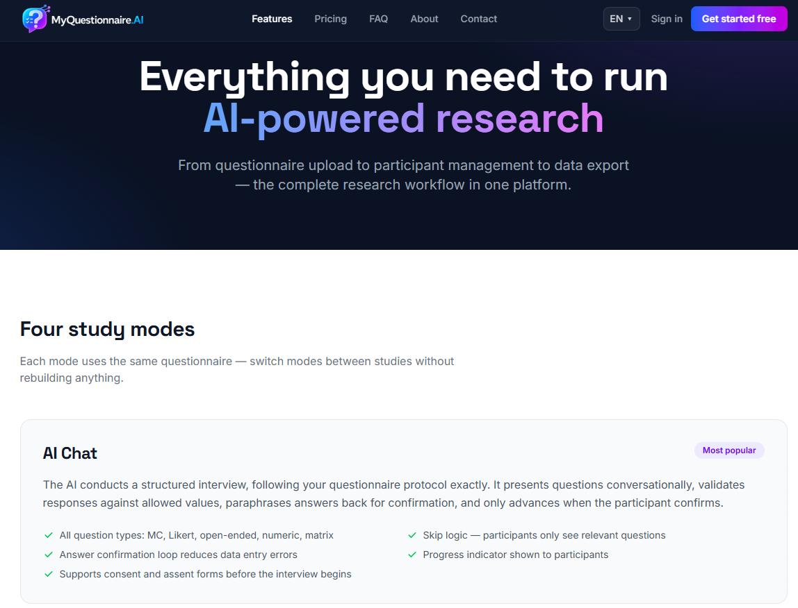 myquestionnaire.ai &mdash; Questionnaire builder