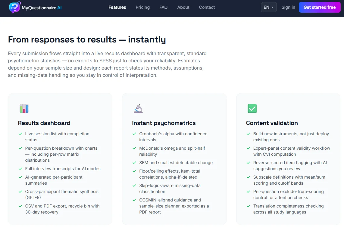 myquestionnaire.ai psychometric report